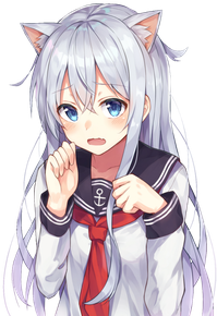 Anime girl mascot — triple-click to toggle theme